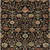 3' X 5' Black Brown And Red Floral Washable Indoor Outdoor Area Rug
