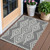 3' X 5' Gray And Ivory Geometric Washable Indoor Outdoor Area Rug Transitional Style - Gray, Ivory Color