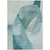5' X 8' Teal Blue And Ivory Abstract Washable Indoor Outdoor Area Rug - Teal Blue, Ivory