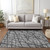 3' X 5' Gray And Charcoal Abstract Washable Indoor Outdoor Area Rug - Gray, Charcoal