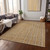 3' X 5' Gold Gray And Ivory Striped Washable Indoor Outdoor Area Rug Transitional Style - Gold, Gray, Ivory Color