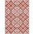 5' X 8' Red And Ivory Geometric Washable Indoor Outdoor Area Rug