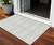 3' X 5' Silver And Ivory Geometric Washable Indoor Outdoor Area Rug