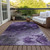 5' X 8' Purple Eggplant And Lavender Abstract Washable Indoor Outdoor Area Rug