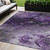 5' X 8' Purple Eggplant And Lavender Abstract Washable Indoor Outdoor Area Rug