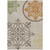 5' X 8' Taupe Copper And Green Floral Medallion Washable Indoor Outdoor Area Rug