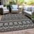 5' X 8' Charcoal Brown And Ivory Moroccan Washable Indoor Outdoor Area Rug