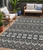 5' X 8' Charcoal Brown And Ivory Moroccan Washable Indoor Outdoor Area Rug