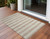 3' X 5' Beige Striped Washable Non Skid Indoor Outdoor Area Rug