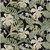5' X 8' Black Beige And Fern Green Botanical Leaves Washable Indoor Outdoor Area Rug