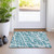 2' X 3' Teal Abstract Washable Non Skid Indoor Outdoor Area Rug