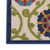 10' Navy Blue Beige Green Blue And Red Floral Indoor Outdoor Runner Rug