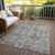3' X 5' Pewter And Ivory Abstract Washable Indoor Outdoor Area Rug