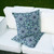 Set of Two 16" X 16" Blue and Green Blown Seam Floral Indoor Outdoor Throw Pillow Polyester Decor