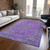 3' X 5' Purple And Gray Medallion Washable Indoor Outdoor Area Rug