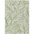 5' X 8' Artichoke Green And Beige Floral Washable Indoor Outdoor Area Rug
