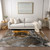 5' X 8' Brown and Gray Abstract Washable Non Skid Indoor Outdoor Area Rug