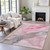3' X 5' Blush And Gray Abstract Washable Indoor Outdoor Area Rug - Blush, Gray