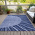 5' X 8' Navy Blue And Sky Blue Abstract Washable Indoor Outdoor Area Rug - 606114925774