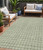 5' X 8' Green And Ivory Geometric Washable Indoor Outdoor Area Rug Transitional Style - Green, Ivory Color