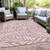 5' X 8' Blush And Ivory Floral Washable Indoor Outdoor Area Rug - Blush, Ivory