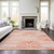 3' X 5' Orange and Ivory Abstract Washable Non Skid Indoor Outdoor Area Rug - Orange, Ivory