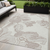 5' X 8' Ivory Beige And Taupe Floral Washable Indoor Outdoor Area Rug Transitional Style - Ivory, Beige, Taupe Color