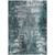 3' X 5' Teal Blue Gray And Charcoal Abstract Washable Indoor Outdoor Area Rug