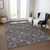 5' X 8' Taupe And Beige Floral Washable Indoor Outdoor Area Rug
