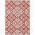 3' X 5' Red And Ivory Geometric Washable Indoor Outdoor Area Rug
