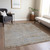 5' X 8' Taupe And Denim Blue Abstract Washable Indoor Outdoor Area Rug