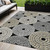 5' X 8' Black Gray And Beige Geometric Washable Indoor Outdoor Area Rug