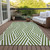 3' X 5' Lime Green and White Geometric Washable Non Skid Indoor Outdoor Area Rug - Lime Green, White