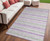 5' X 8' Pearl Striped Washable Non Skid Indoor Outdoor Area Rug
