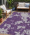 5' X 8' Purple And Lavender Abstract Washable Indoor Outdoor Area Rug Transitional Style - Purple, Lavender Color