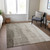 3' X 5' Taupe Brown And Ivory Ombre Washable Indoor Outdoor Area Rug