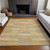 5' X 8' Wheat Beige And Gold Striped Washable Indoor Outdoor Area Rug