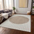 3' X 5' Ivory And Brown Striped Washable Indoor Outdoor Area Rug