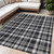 5' X 8' Black Gray and White Plaid Washable Non Skid Indoor Outdoor Area Rug