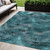 5' X 8' Teal Blue Aqua And Gray Abstract Washable Indoor Outdoor Area Rug Transitional Style - Teal Blue, Aqua, Gray Color