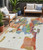5' X 8' Ivory Pink And Green Abstract Washable Indoor Outdoor Area Rug