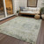 5' X 8' Sage Charcoal And Ivory Abstract Washable Indoor Outdoor Area Rug