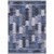 5' X 8' Navy Blue And Sky Blue Southwestern Washable Indoor Outdoor Area Rug