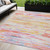 5' X 8' Coral And Yellow Abstract Washable Indoor Outdoor Area Rug