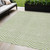 5' X 8' Artichoke Green And Ivory Chevron Washable Indoor Outdoor Area Rug