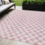 5' X 8' Pink And Ivory Geometric Washable Indoor Outdoor Area Rug - 880016712520