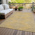 3' X 5' Gold And Ivory Geometric Washable Indoor Outdoor Area Rug Transitional Style - Gold, Ivory Color