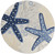 4' Navy Blue And Gray Round Starfish Indoor Outdoor Area Rug