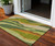 3' X 5' Green Beige And Copper Abstract Washable Indoor Outdoor Area Rug