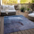 3' X 5' Navy Blue And Sky Blue Abstract Washable Indoor Outdoor Area Rug Transitional Style - Navy Blue, Sky Blue Color